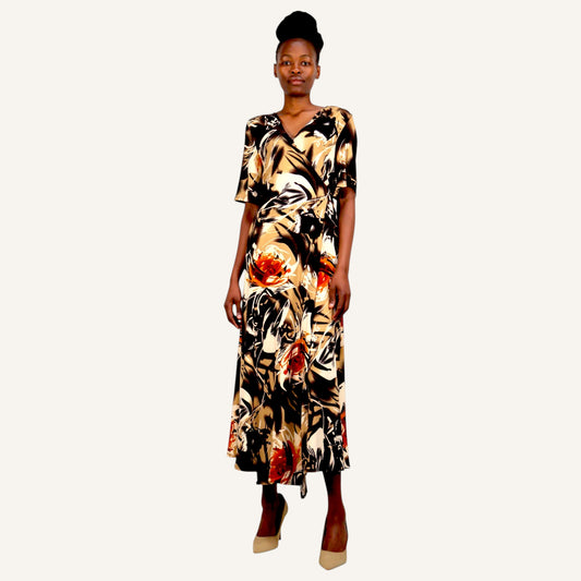 Short sleeved wrap dress