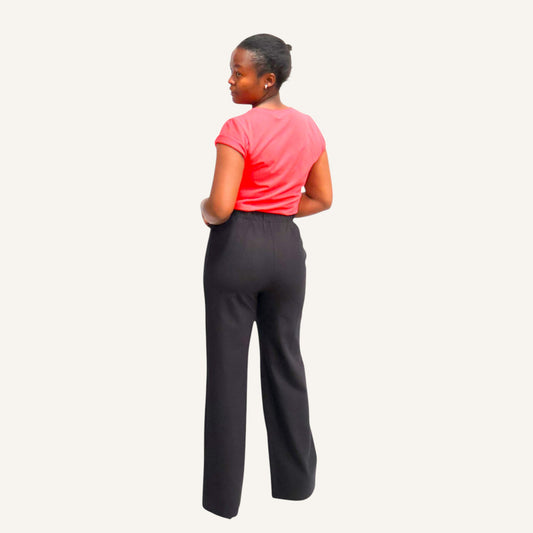 Straight leg pant with elastic Waist Band