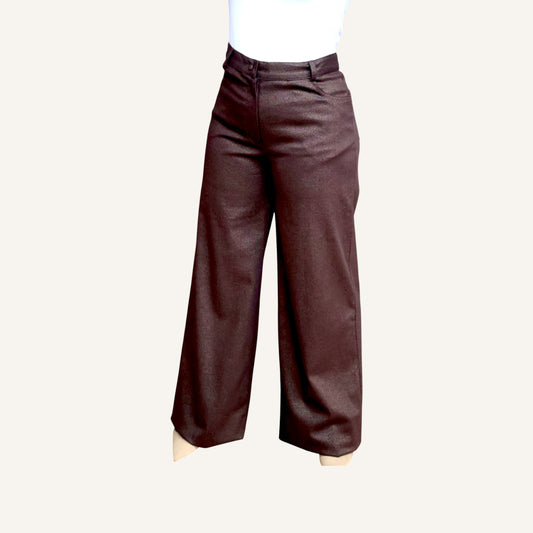 Wide leg shimmery jean cut pants