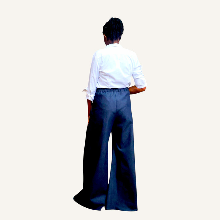 Super wide leg denim pants