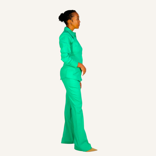 Boot cut cotton elastane pants
