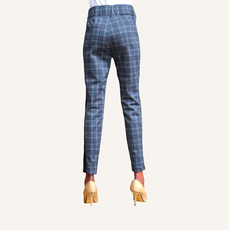 Prince Charles check with a strip and elastic waist