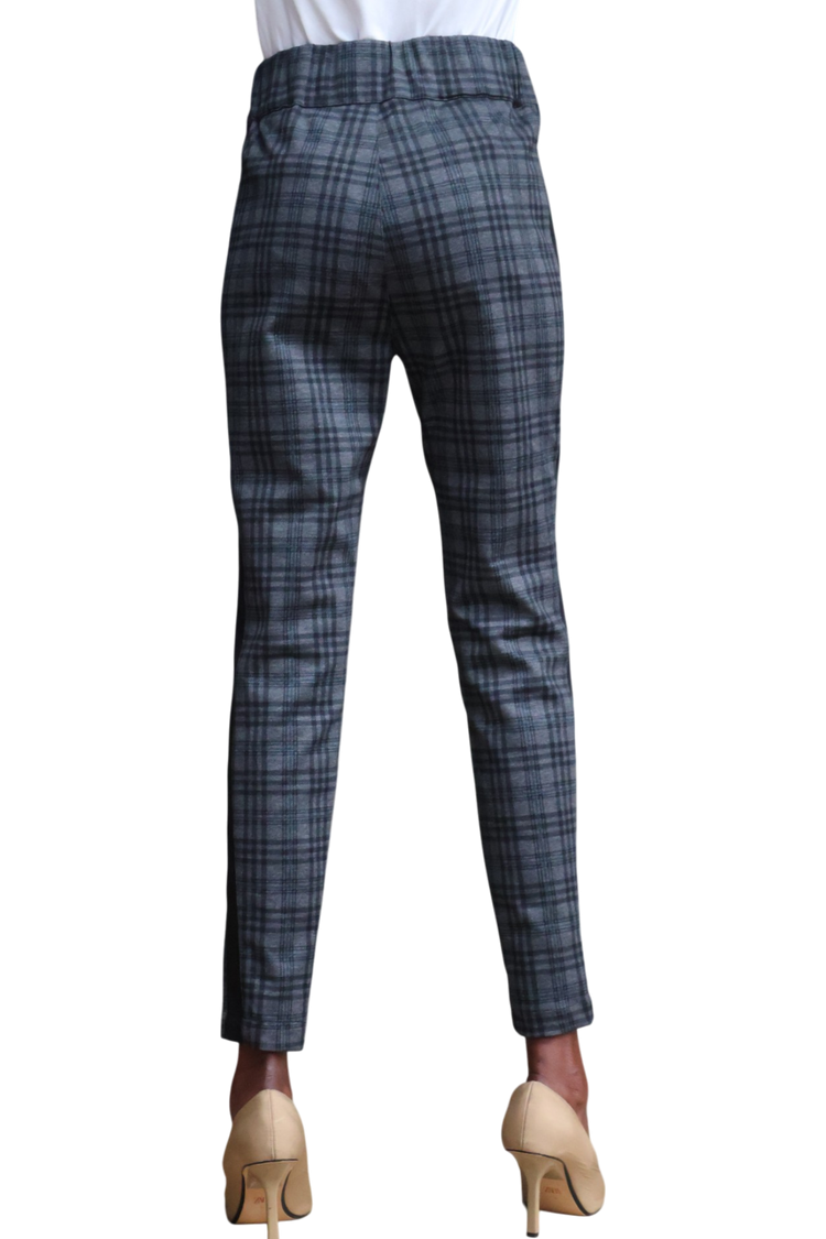 Prince charles check with a strip and elastic waist