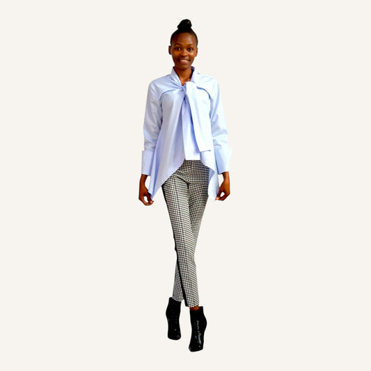 Long sleeved handkerchief top with neck ties