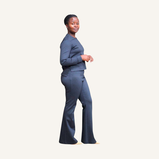 Hounds tooth check bell bottom pants