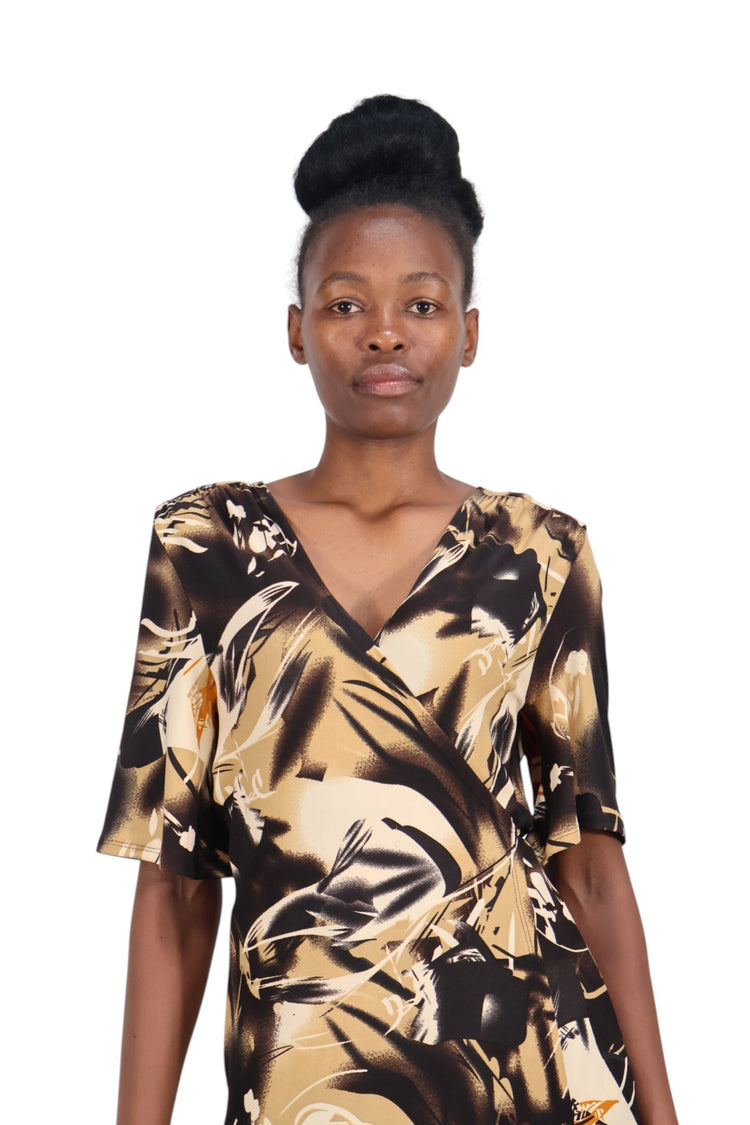 Short sleeved wrap dress