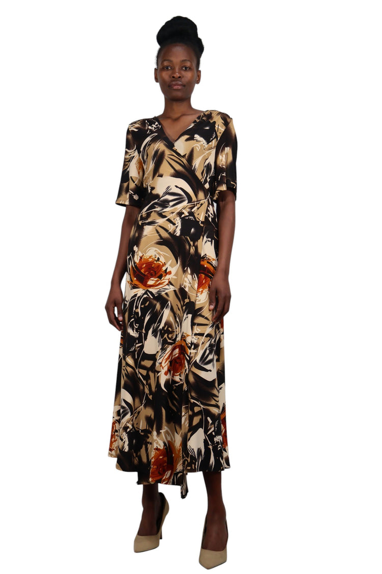 Short sleeved wrap dress