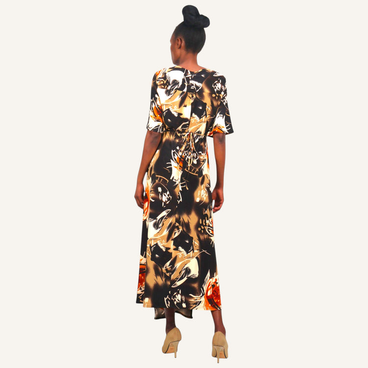 Short sleeved wrap dress