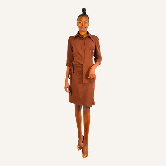 Brown wrap skirt Jersey