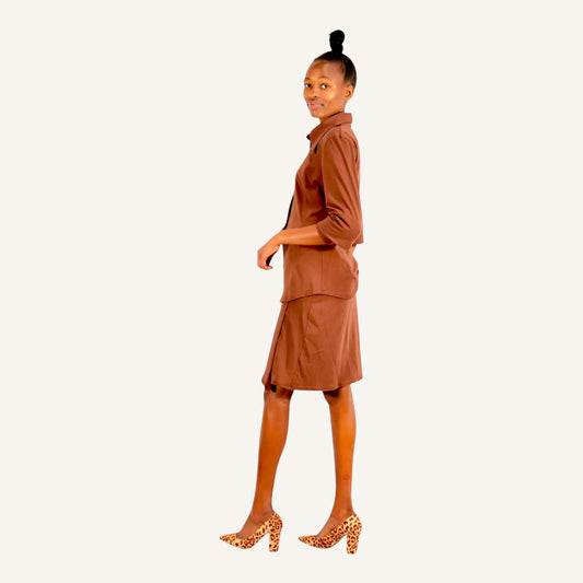 Brown wrap skirt Jersey