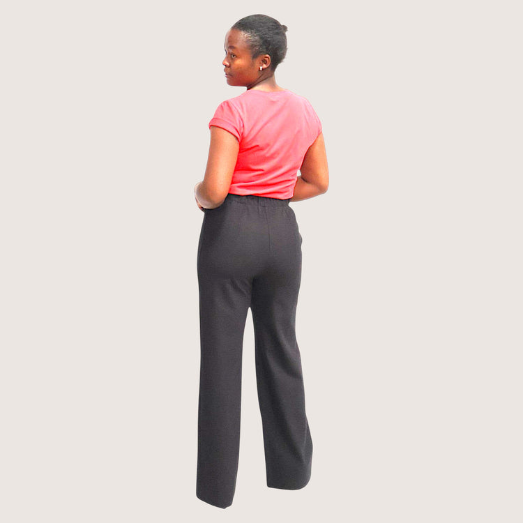 Straight leg pant with elastic Waist Band