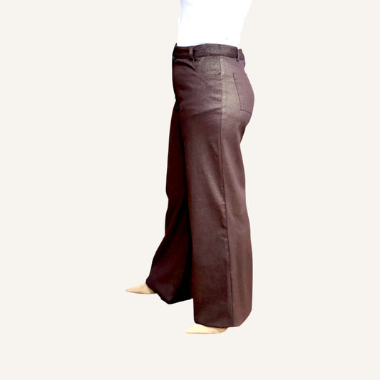 Wide leg shimmery jean cut pants