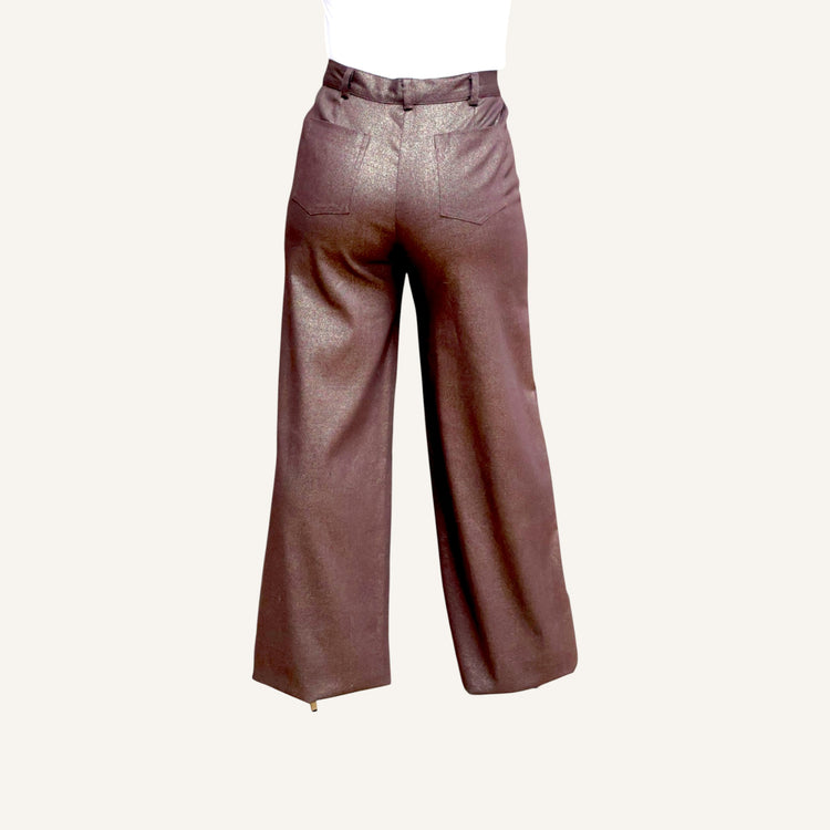 Wide leg shimmery jean cut pants
