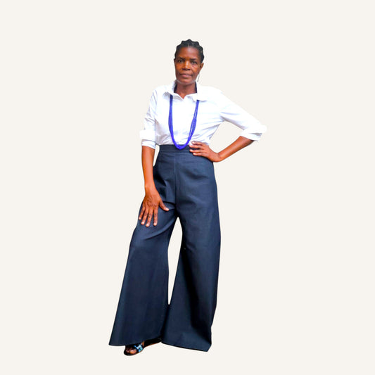 Super wide leg denim pants