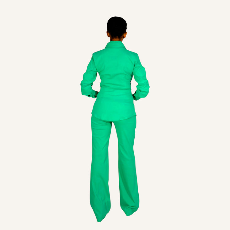 Boot cut cotton elastane pants
