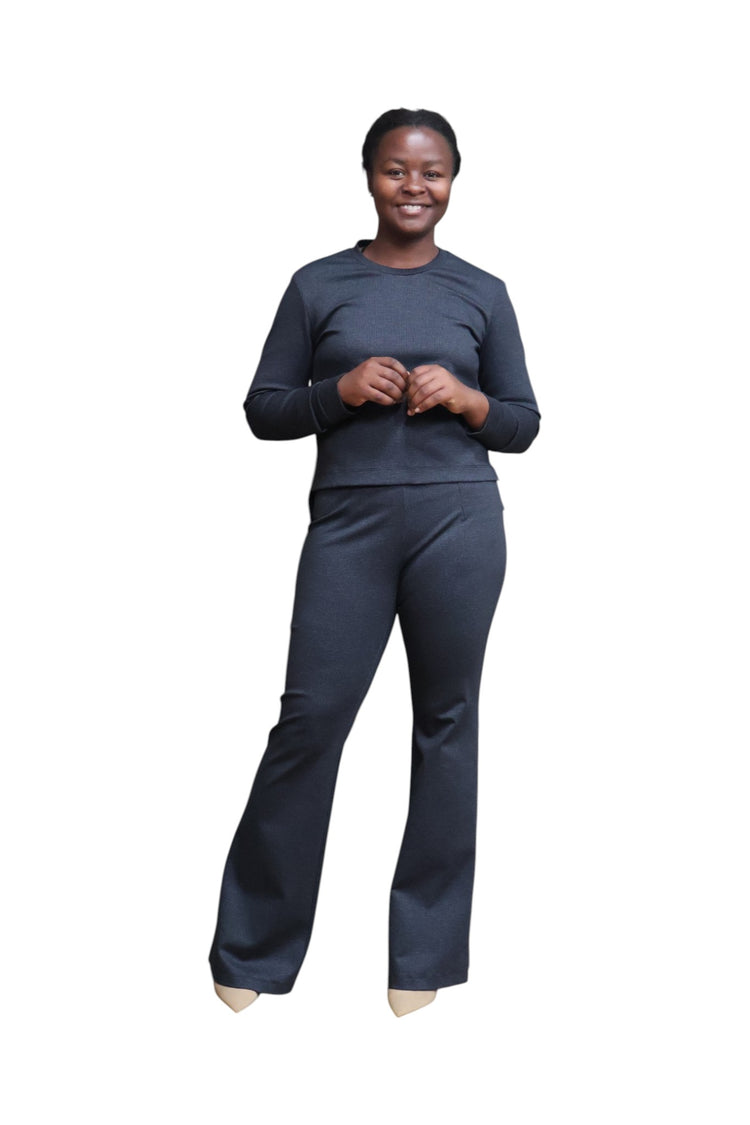 Hounds tooth check bell bottom pants