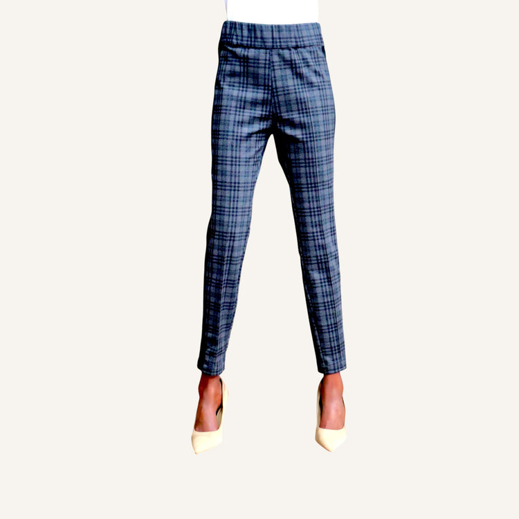Prince Charles check with a strip and elastic waist