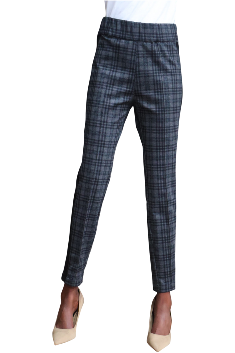 Prince charles check with a strip and elastic waist