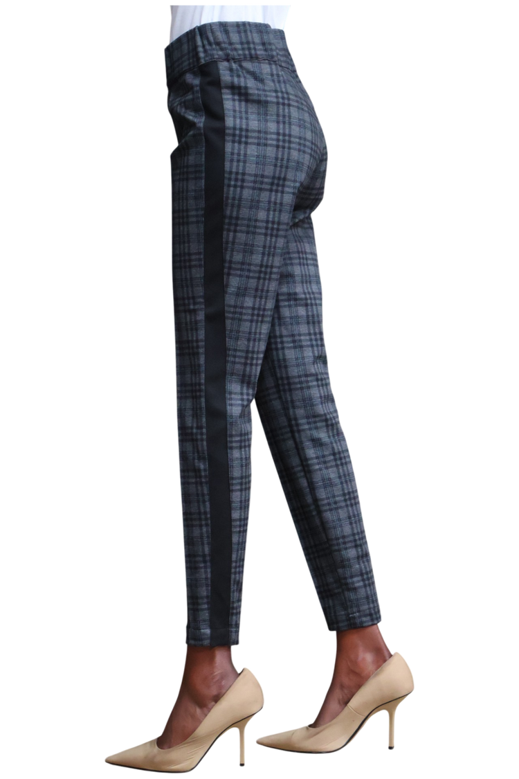 Prince charles check with a strip and elastic waist