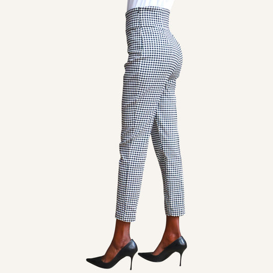 Skinny leg pin tuck pants with high waist