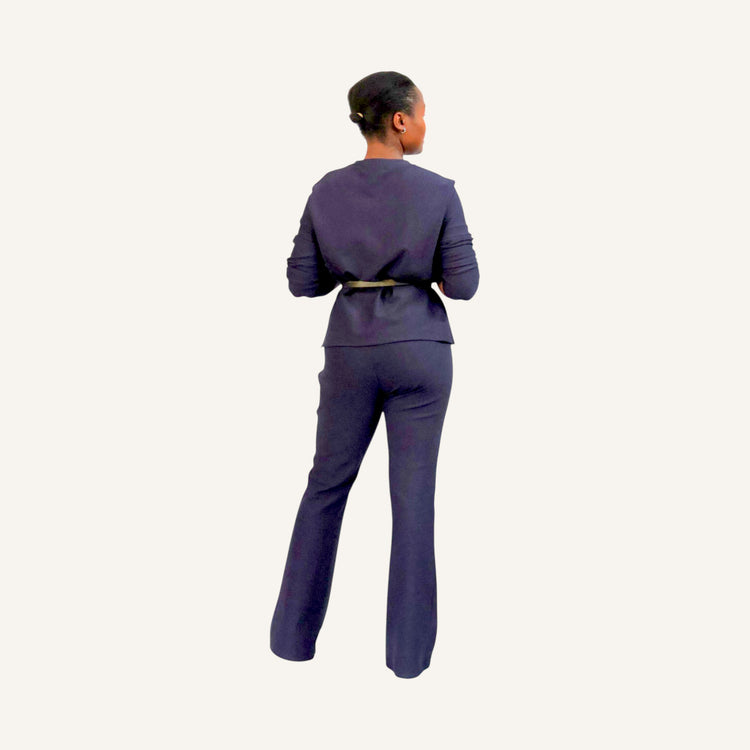 Wide leg elastic waist band pants