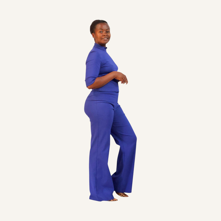 Tuxedo waist wide leg pants