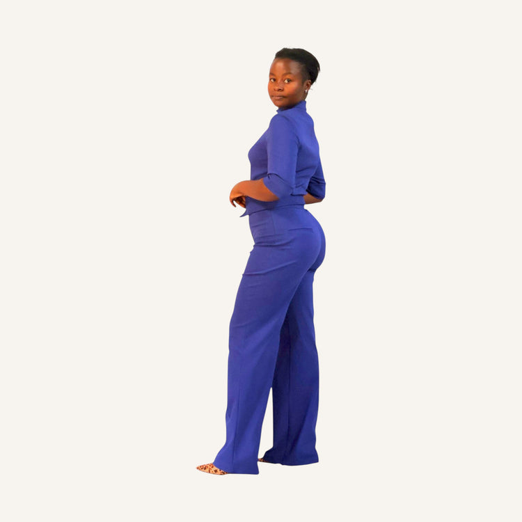 Tuxedo waist wide leg pants