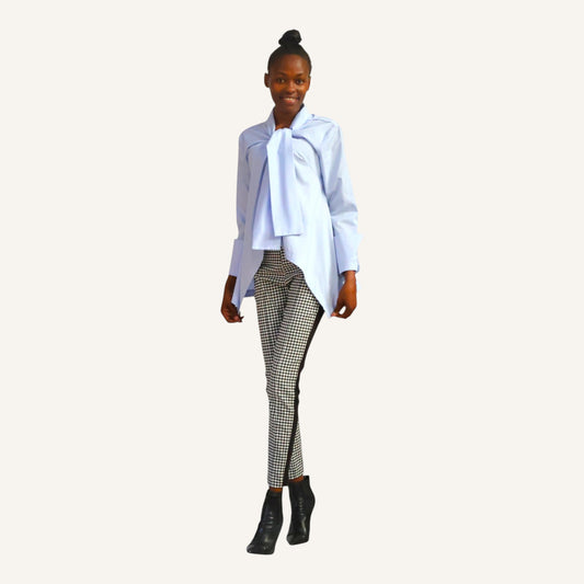 Long sleeved handkerchief top with neck ties