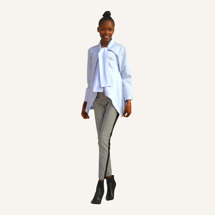 Long sleeved handkerchief top with neck ties