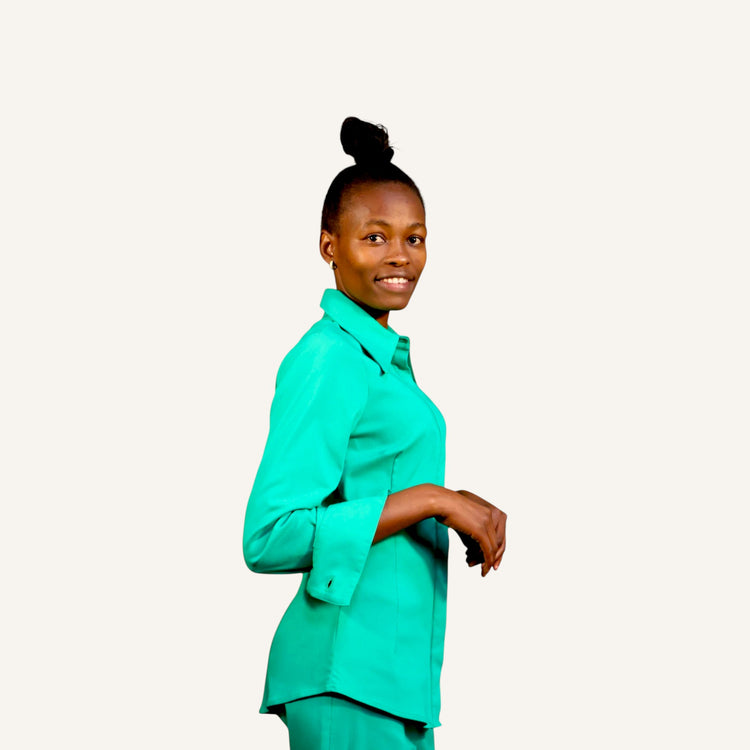 Jade Green long sleeved button down shirt