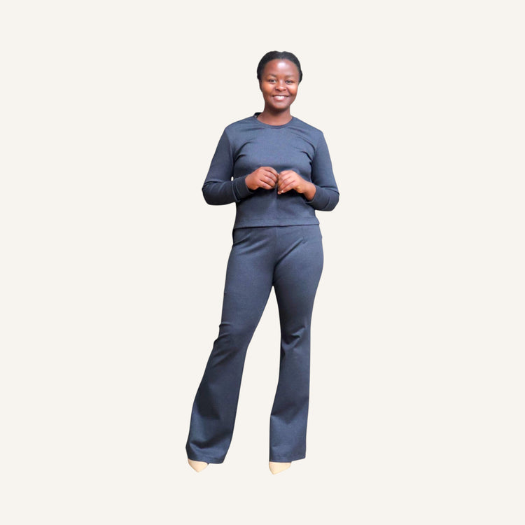 Hounds tooth check bell bottom pants