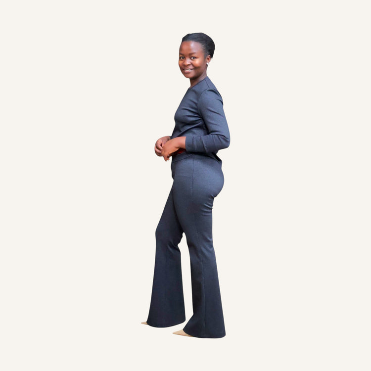 Hounds tooth check bell bottom pants