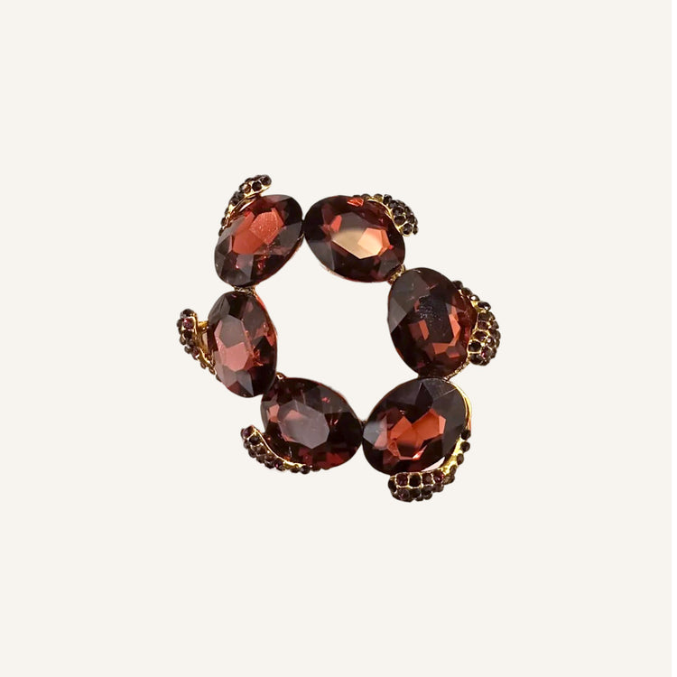Brown and gold gemstone deco